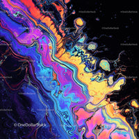 Vibrant Abstract Fluid Art with Colorful Swirls
