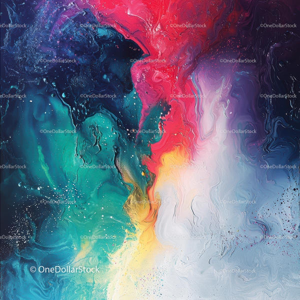Vibrant Abstract Fluid Art with Dynamic Colors