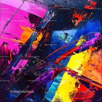 Vivid Abstract Art with Dynamic Brushstrokes
