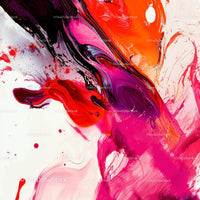 Abstract Fluid Painting with Red and Pink Swirls