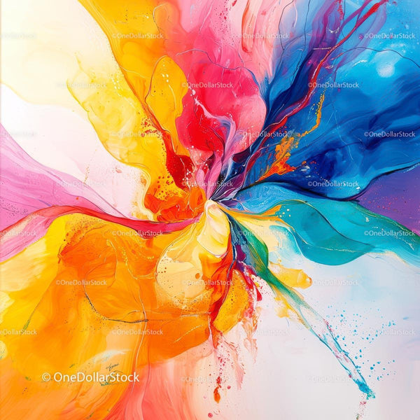 Vibrant Abstract Swirl with Rainbow Colors