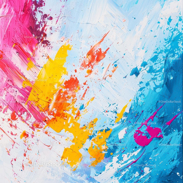 Vibrant Abstract Painting with Dynamic Brush Strokes