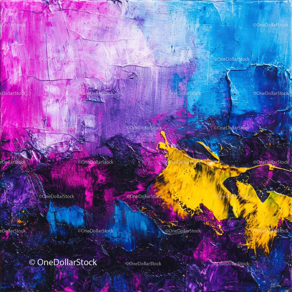 Vibrant Abstract Painting with Bold Colorful Strokes