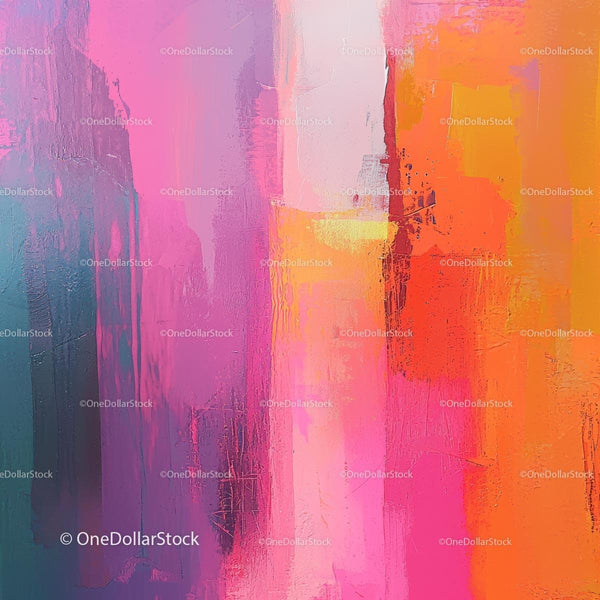 Vibrant Abstract Art with Bold Colors and Textures