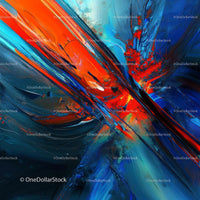 Vibrant Abstract Brush Strokes in Red and Blue
