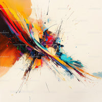 Vibrant Abstract Painting with Dynamic Color Splashes