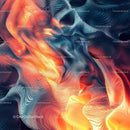 Vibrant Abstract Waves in Orange and Blue Tones