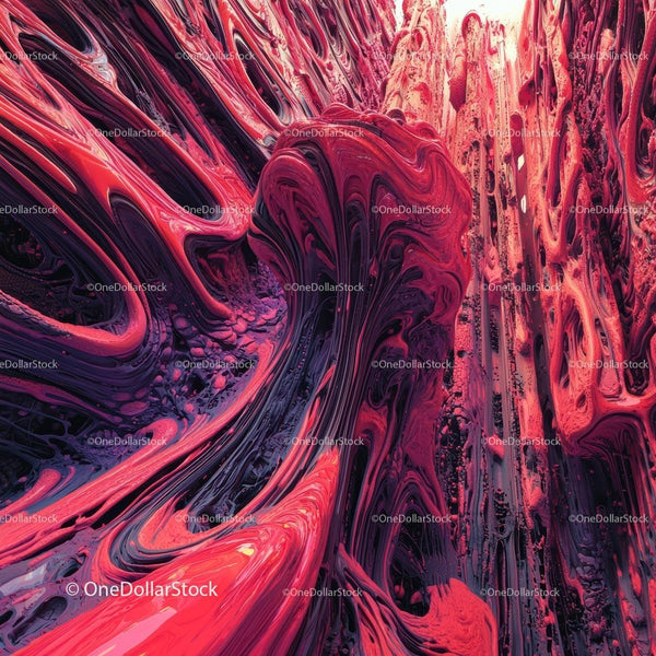 Abstract Fluid Art in Red and Pink Tones