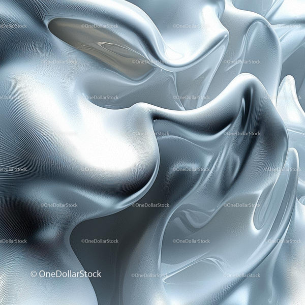 Abstract Silver Fluid Shapes in Modern Art Design