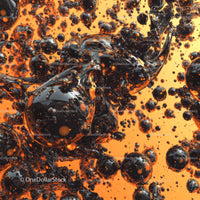 Dynamic Abstract Liquid Art with Glossy Black Spheres