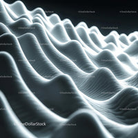 Abstract White Wave Patterns in Futuristic 3D Design