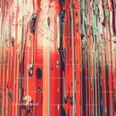 Dynamic Abstract Art with Bold Red Hues and Fluid Lines