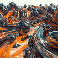 Abstract Spheres in Vibrant Swirling Patterns