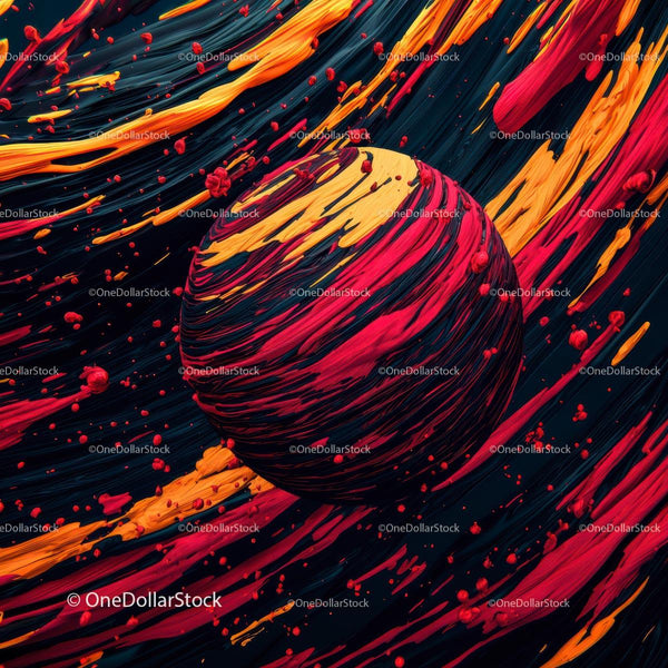 Vibrant Abstract Sphere with Dynamic Swirls and Colors
