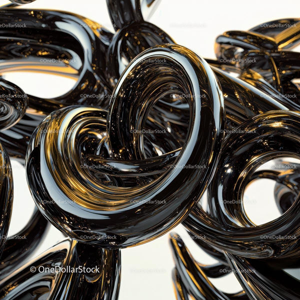 Glossy Intertwined Loops with Metallic Shine