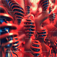 Dynamic Abstract Red and Blue 3D Pattern