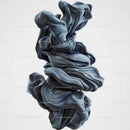 Dynamic Gray Fluid Sculpture with Abstract Swirls