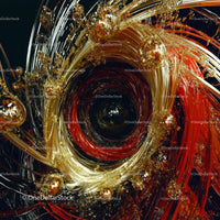 Abstract Swirling Red and Gold Art Design