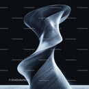 Futuristic Metallic Twisted Sculpture at Night