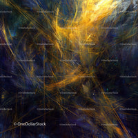 Abstract Cosmic Design with Golden and Blue Accents