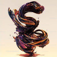 Vibrant Abstract Sculpture with Dynamic Swirling Colors