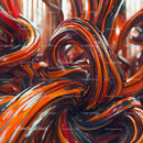 Dynamic Swirls of Vibrant Orange and Red Hues