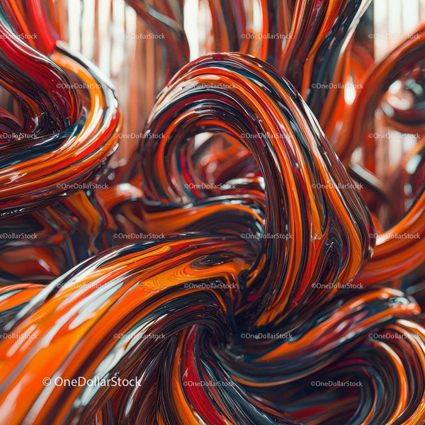 Dynamic Swirls of Vibrant Orange and Red Hues
