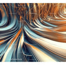 Dynamic Abstract Paper Waves in Orange and Blue Tones