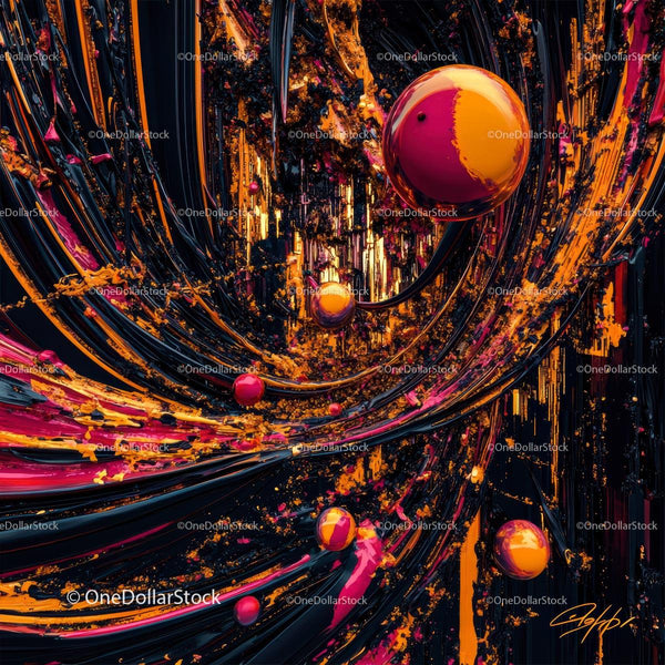 Vibrant Abstract 3D Design with Colorful Spheres