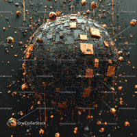 Abstract Digital Sphere with Futuristic Geometric Design