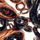 Dynamic 3D Abstract Art with Glossy Circular Patterns