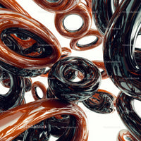 Dynamic 3D Abstract Art with Glossy Circular Patterns