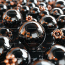Elegant Black Spheres with Metallic Reflections