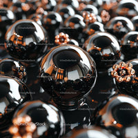 Elegant Black Spheres with Metallic Reflections