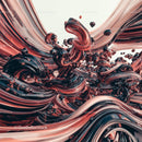 Dynamic Swirling Abstract Art with Vivid Fluid Motion