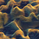 Futuristic Cyber Wave Design with Golden Lines