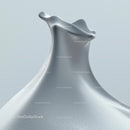 Silver Abstract Sculpture with Smooth, Flowing Design