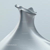 Silver Abstract Sculpture with Smooth, Flowing Design