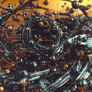 Intricate Swirling Design with Metallic and Golden Elements