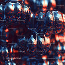 Abstract Reflection in Blue and Red Tones