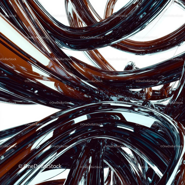 Fluid Abstract Sculpture with Twisted Lines