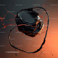 Dynamic Fluid Splash with Black and Red Swirls