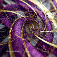 Intricate Purple and Gold Fractal Spiral Design