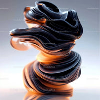 Abstract Fluid Sculpture with Dynamic Curves and Texture