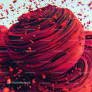 Dynamic Red Swirls in Abstract Artistic Pattern