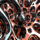 Futuristic Abstract Design with Reflective Metallic Shapes