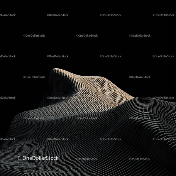 Abstract 3D Geometric Wave Sculpture Design