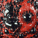 Vibrant Glossy Red and Black Abstract Liquid Splash