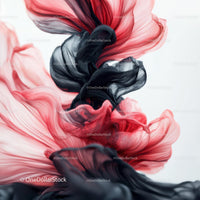 Dynamic Black and Red Abstract Fluid Art