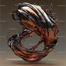 Abstract Fluid Sculpture with Glossy Texture